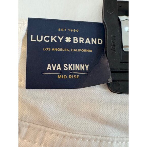 Lucky Brand Womens Ava Skinny Jeans W12/31 White Mid-Rise Denim Cotton Blend - Picture 4 of 12